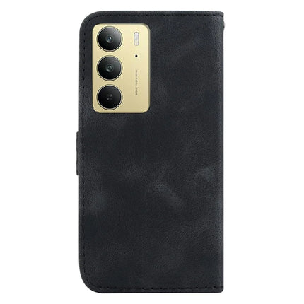 For Realme C75 Stand Case 7-Shaped Pattern Imprint Leather Phone Cover