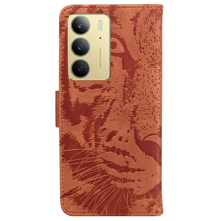 For Realme C75 Case Tiger Imprint Leather Wallet Phone Cover