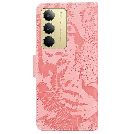 For Realme C75 Case Tiger Imprint Leather Wallet Phone Cover