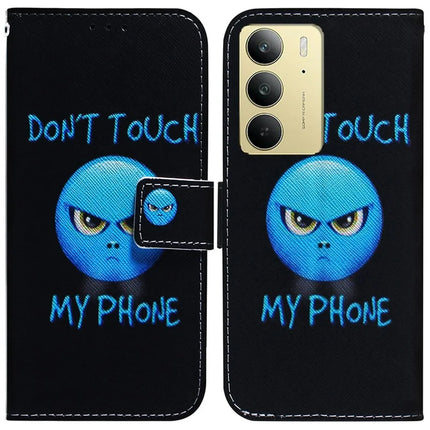 For Realme C75 Wallet Case Pattern Print Leather Phone Cover - Don't Touch My Phone