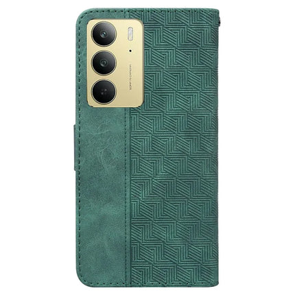 For Realme C75 Case Geometry Pattern Leather Wallet Phone Cover