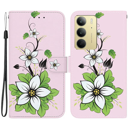 For Realme C75 Wallet Phone Case Anti-Drop Leather Flip Cover Pattern Printing - Lily