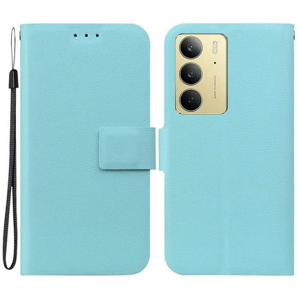 For Realme C75 Case Ultra-Thin PU Leather + TPU Phone Cover with Card Slot - Green