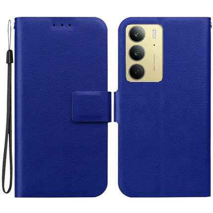 For Realme C75 Case Ultra-Thin PU Leather + TPU Phone Cover with Card Slot - Blue
