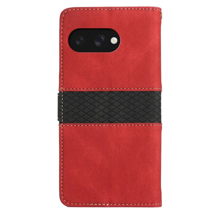 For Google Pixel 9a Leather Case Grid Splicing Stand Wallet Phone Cover
