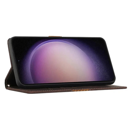 For Google Pixel 9a Leather Case Grid Splicing Stand Wallet Phone Cover