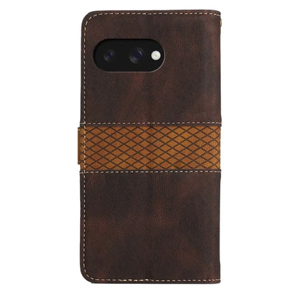 For Google Pixel 9a Leather Case Grid Splicing Stand Wallet Phone Cover