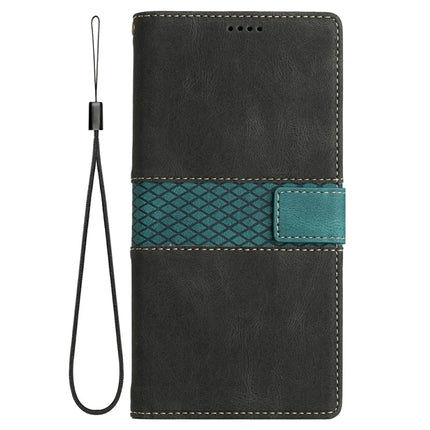 For Google Pixel 9a Leather Case Grid Splicing Stand Wallet Phone Cover