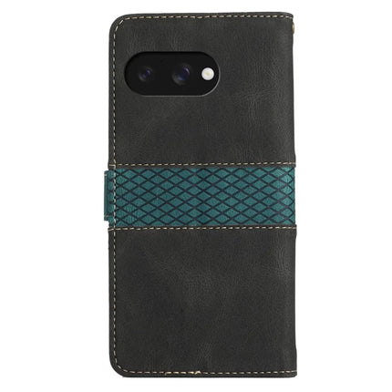 For Google Pixel 9a Leather Case Grid Splicing Stand Wallet Phone Cover