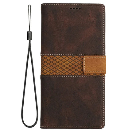 For Google Pixel 9 Pro XL Leather Case Grid Splicing Stand Wallet Phone Cover