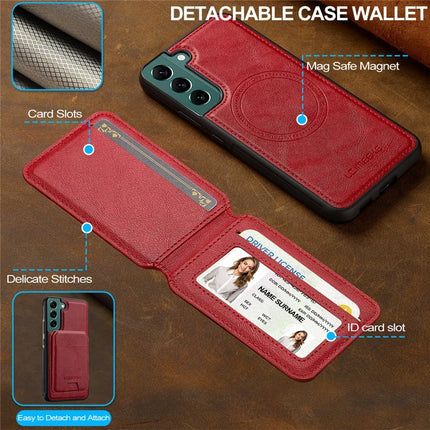 LC.IMEEKE L3 For Samsung Galaxy S22 5G Magnetic Case Detachable Card Holder Leather TPU Mobile Cover