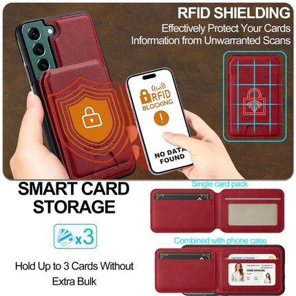 LC.IMEEKE L3 For Samsung Galaxy S22 5G Magnetic Case Detachable Card Holder Leather TPU Mobile Cover