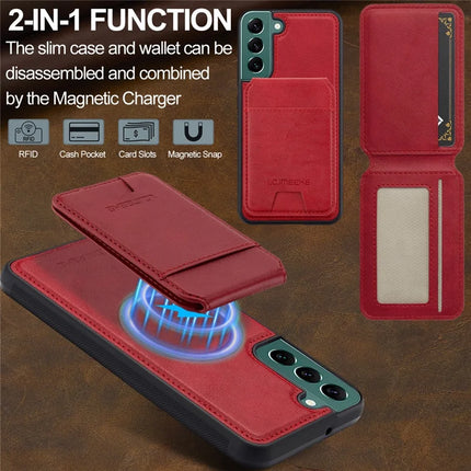 LC.IMEEKE L3 For Samsung Galaxy S22 5G Magnetic Case Detachable Card Holder Leather TPU Mobile Cover