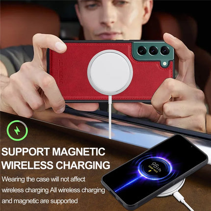 LC.IMEEKE L3 For Samsung Galaxy S22 5G Magnetic Case Detachable Card Holder Leather TPU Mobile Cover