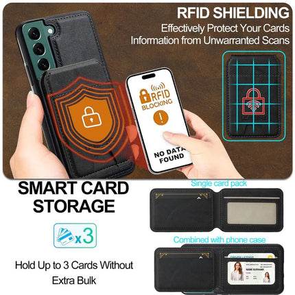 LC.IMEEKE L3 For Samsung Galaxy S22 5G Magnetic Case Detachable Card Holder Leather TPU Mobile Cover