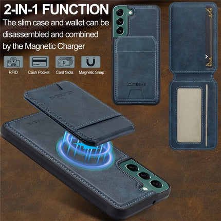 LC.IMEEKE L3 For Samsung Galaxy S22 5G Magnetic Case Detachable Card Holder Leather TPU Mobile Cover