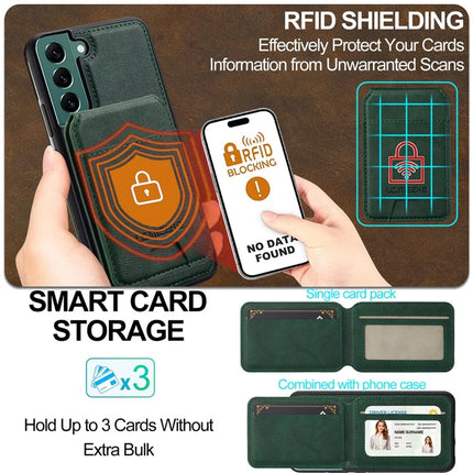 LC.IMEEKE L3 For Samsung Galaxy S22 5G Magnetic Case Detachable Card Holder Leather TPU Mobile Cover