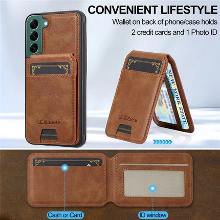 LC.IMEEKE L3 For Samsung Galaxy S22 5G Magnetic Case Detachable Card Holder Leather TPU Mobile Cover