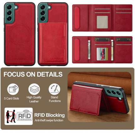 LC.IMEEKE L5 For Samsung	Galaxy S22 5G Magnetic Phone Case Leather Back Cover with Detachable Card Holder