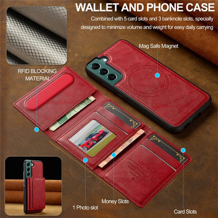 LC.IMEEKE L5 For Samsung	Galaxy S22 5G Magnetic Phone Case Leather Back Cover with Detachable Card Holder