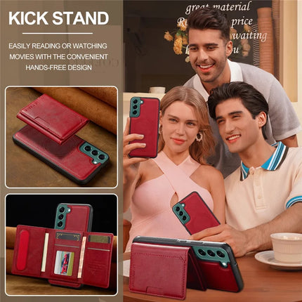 LC.IMEEKE L5 For Samsung	Galaxy S22 5G Magnetic Phone Case Leather Back Cover with Detachable Card Holder