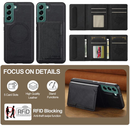 LC.IMEEKE L5 For Samsung	Galaxy S22 5G Magnetic Phone Case Leather Back Cover with Detachable Card Holder