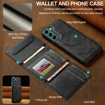 LC.IMEEKE L5 For Samsung	Galaxy S22 5G Magnetic Phone Case Leather Back Cover with Detachable Card Holder