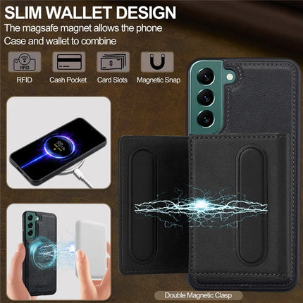 LC.IMEEKE L5 For Samsung	Galaxy S22 5G Magnetic Phone Case Leather Back Cover with Detachable Card Holder