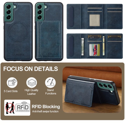 LC.IMEEKE L5 For Samsung	Galaxy S22 5G Magnetic Phone Case Leather Back Cover with Detachable Card Holder