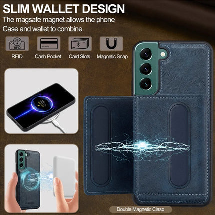 LC.IMEEKE L5 For Samsung	Galaxy S22 5G Magnetic Phone Case Leather Back Cover with Detachable Card Holder