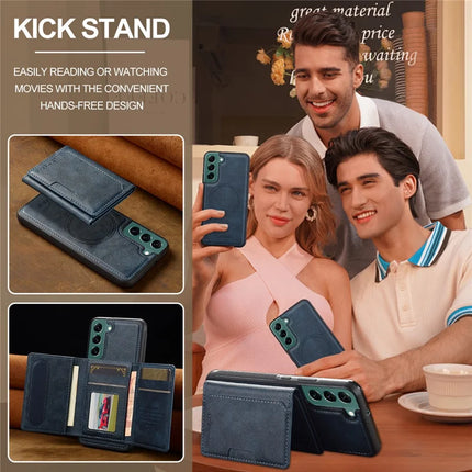 LC.IMEEKE L5 For Samsung	Galaxy S22 5G Magnetic Phone Case Leather Back Cover with Detachable Card Holder