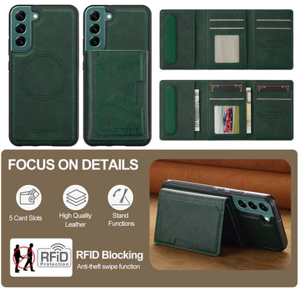 LC.IMEEKE L5 For Samsung	Galaxy S22 5G Magnetic Phone Case Leather Back Cover with Detachable Card Holder