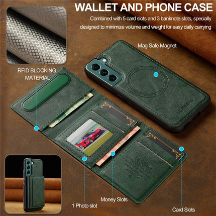 LC.IMEEKE L5 For Samsung	Galaxy S22 5G Magnetic Phone Case Leather Back Cover with Detachable Card Holder