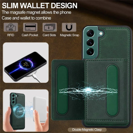 LC.IMEEKE L5 For Samsung	Galaxy S22 5G Magnetic Phone Case Leather Back Cover with Detachable Card Holder