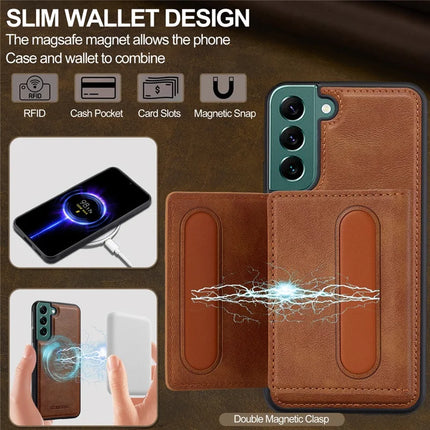 LC.IMEEKE L5 For Samsung	Galaxy S22 5G Magnetic Phone Case Leather Back Cover with Detachable Card Holder