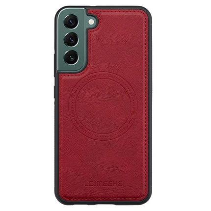LC.IMEEKE For Samsung Galaxy S22 5G Magnetic Case Compatible with MagSafe Leather TPU Back Cover