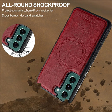 LC.IMEEKE For Samsung Galaxy S22 5G Magnetic Case Compatible with MagSafe Leather TPU Back Cover