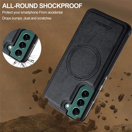 LC.IMEEKE For Samsung Galaxy S22 5G Magnetic Case Compatible with MagSafe Leather TPU Back Cover