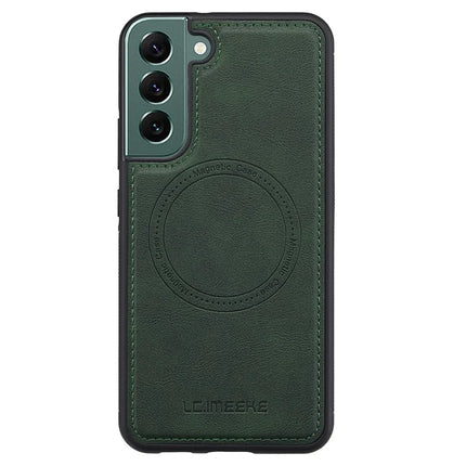 LC.IMEEKE For Samsung Galaxy S22 5G Magnetic Case Compatible with MagSafe Leather TPU Back Cover