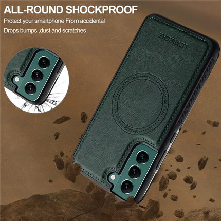 LC.IMEEKE For Samsung Galaxy S22 5G Magnetic Case Compatible with MagSafe Leather TPU Back Cover