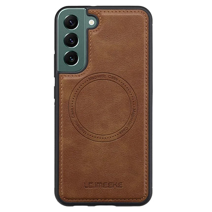 LC.IMEEKE For Samsung Galaxy S22 5G Magnetic Case Compatible with MagSafe Leather TPU Back Cover