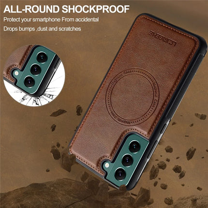 LC.IMEEKE For Samsung Galaxy S22 5G Magnetic Case Compatible with MagSafe Leather TPU Back Cover