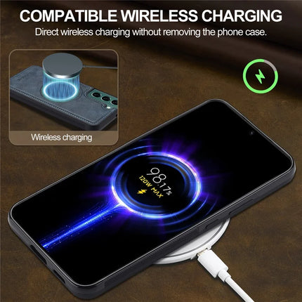 LC.IMEEKE For Samsung Galaxy S22 5G Magnetic Case Compatible with MagSafe Leather TPU Back Cover