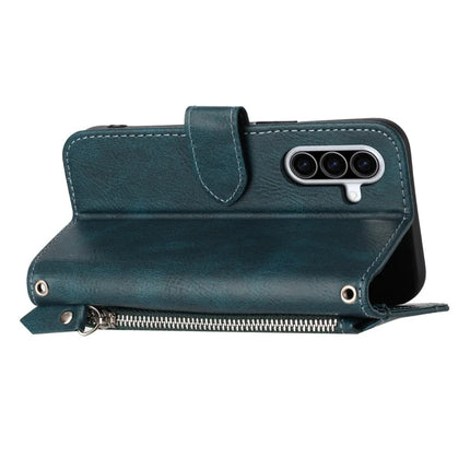 For Samsung Galaxy A26 5G Case Zipper Pocket Leather Phone Cover with Crossbody Shoulder Strap
