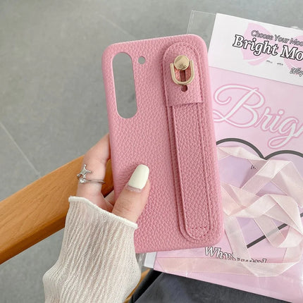 For Samsung Galaxy S23 Case Wristband Kickstand PU Leather + PET Phone Cover