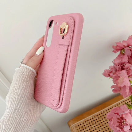 For Samsung Galaxy S23 Case Wristband Kickstand PU Leather + PET Phone Cover