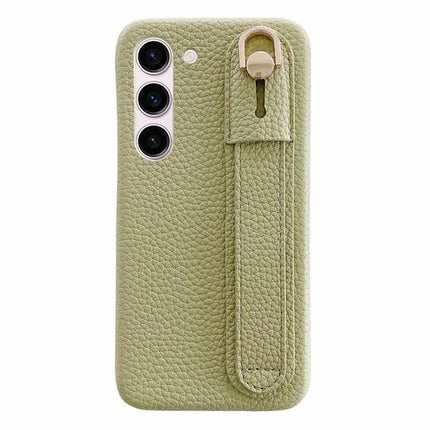 For Samsung Galaxy S23 Case Wristband Kickstand PU Leather + PET Phone Cover - Green