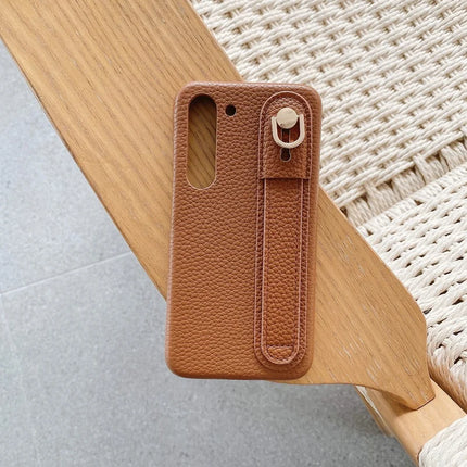 For Samsung Galaxy S23 Case Wristband Kickstand PU Leather + PET Phone Cover