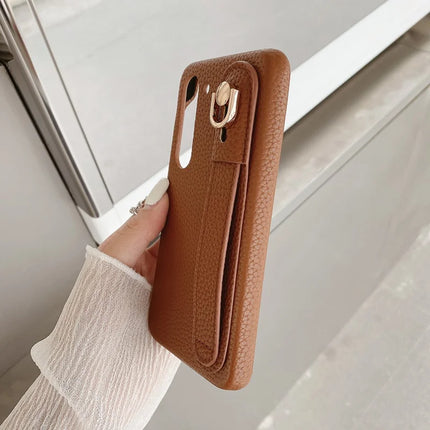 For Samsung Galaxy S23 Case Wristband Kickstand PU Leather + PET Phone Cover