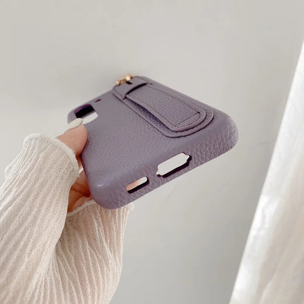 For Samsung Galaxy S23 Case Wristband Kickstand PU Leather + PET Phone Cover